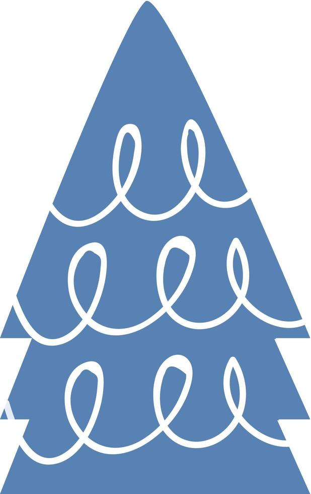 blauw Kerstmis boom met een decoratief patroon. vector