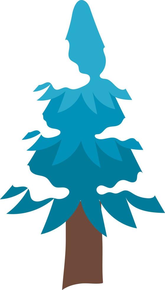 blauw boom in de sneeuw. vector