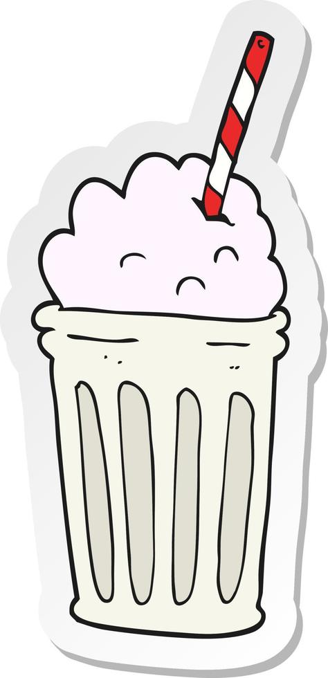 sticker van een cartoonmilkshake vector