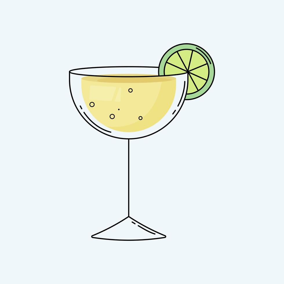 geel cocktail met limoen vector