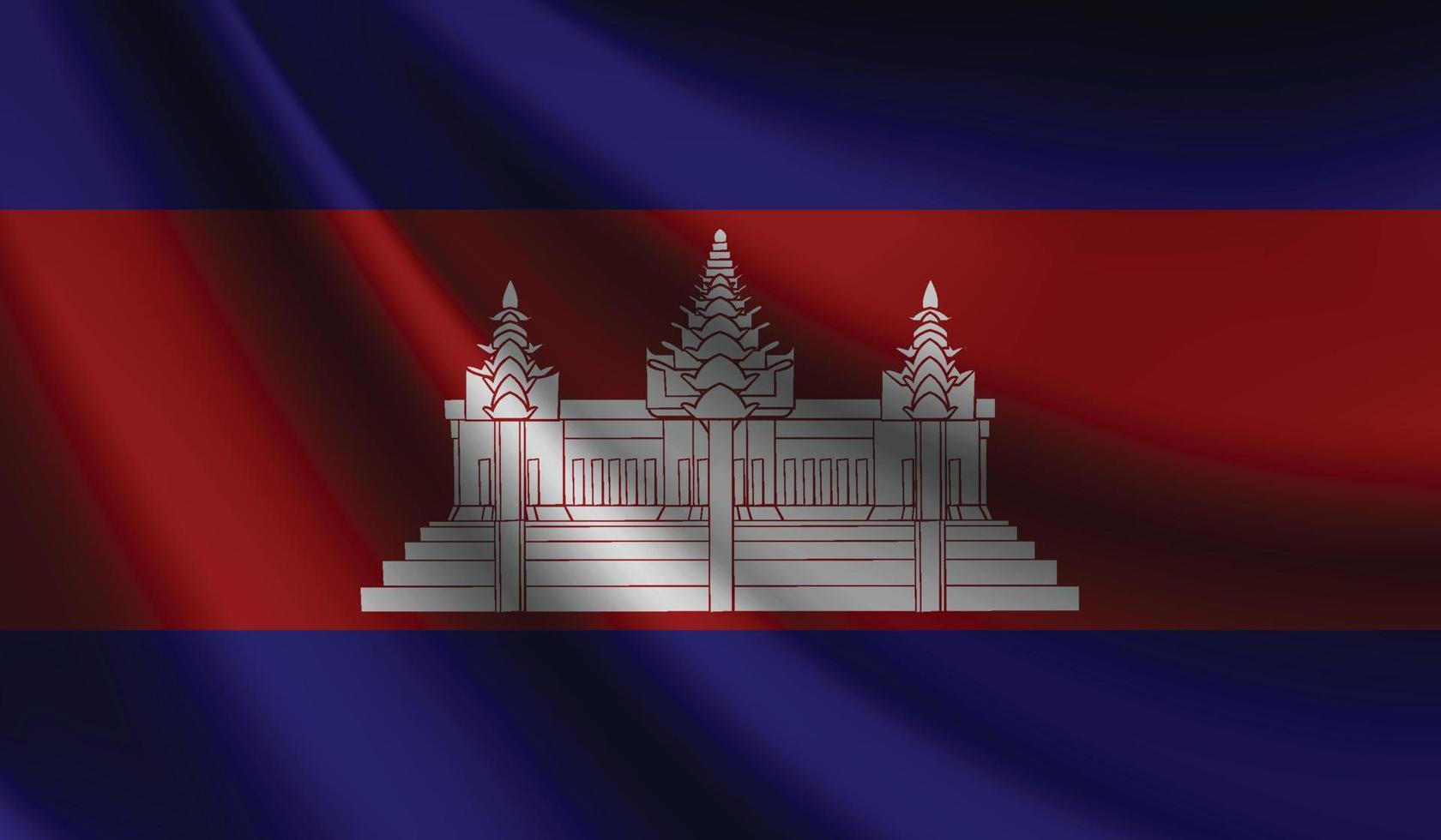 Cambodja vlag golvend achtergrond voor patriottisch en nationaal ontwerp vector