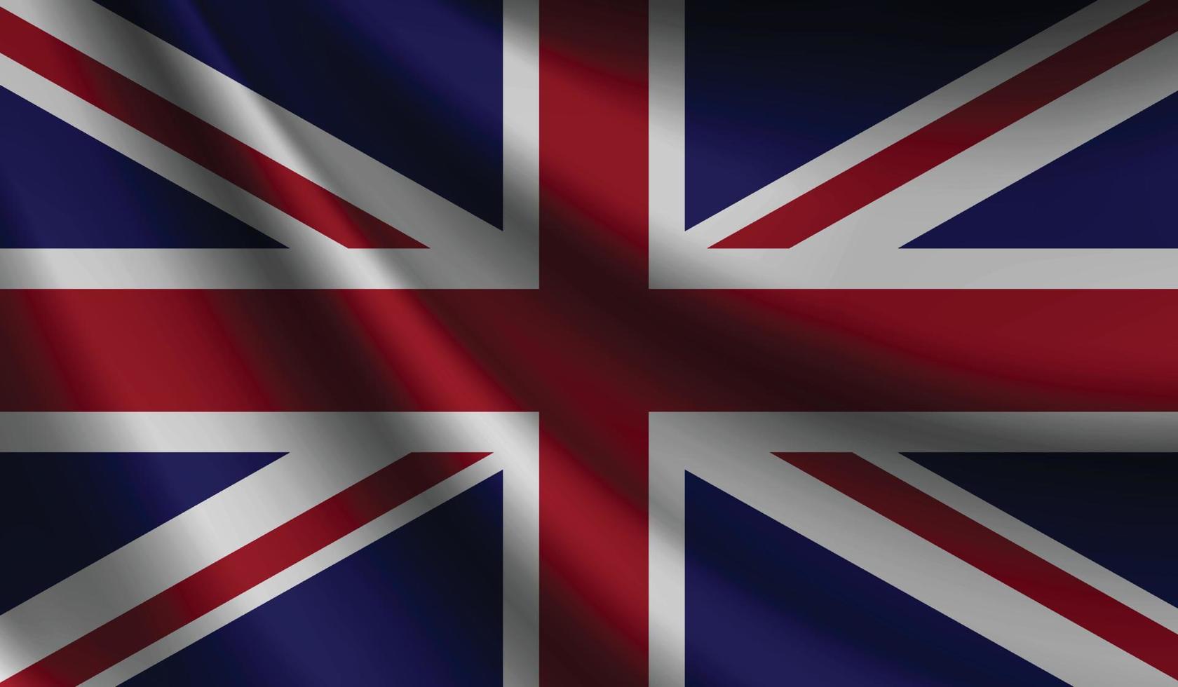 Verenigde koninkrijk vlag golvend achtergrond voor patriottisch en nationaal ontwerp vector