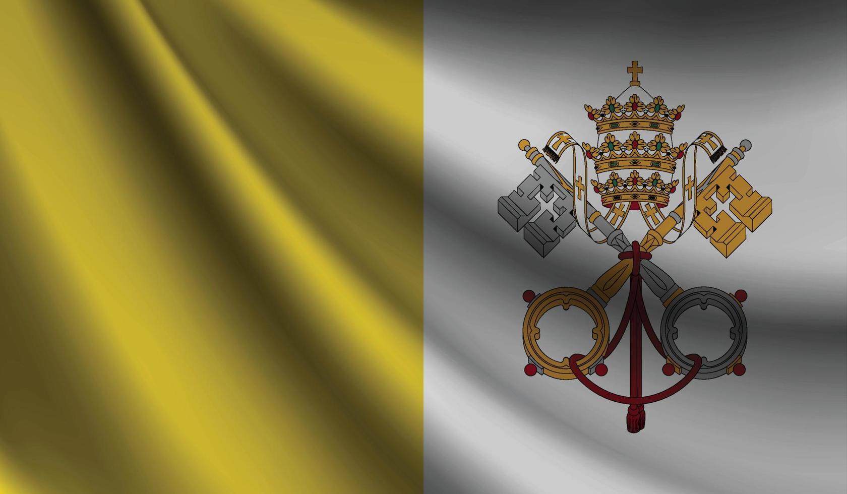 Vaticaan stad heilig zien vlag golvend achtergrond voor patriottisch en nationaal ontwerp vector