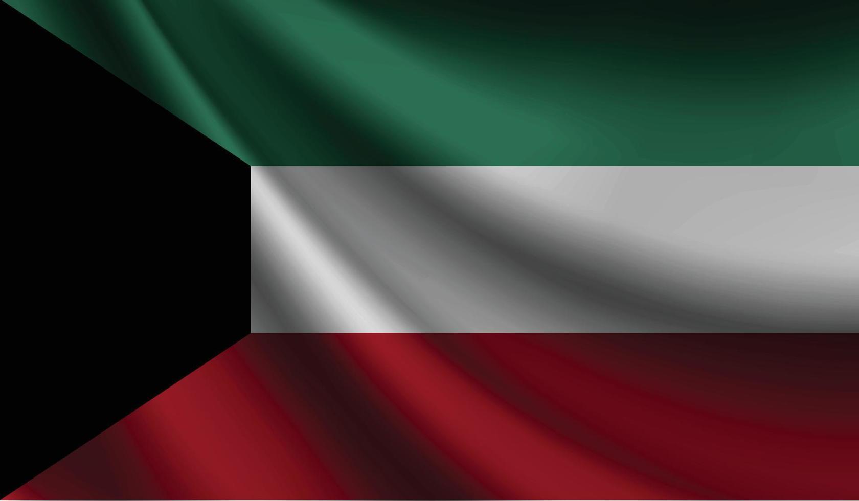 Koeweit vlag zwaaien. achtergrond voor patriottisch en nationaal ontwerp vector