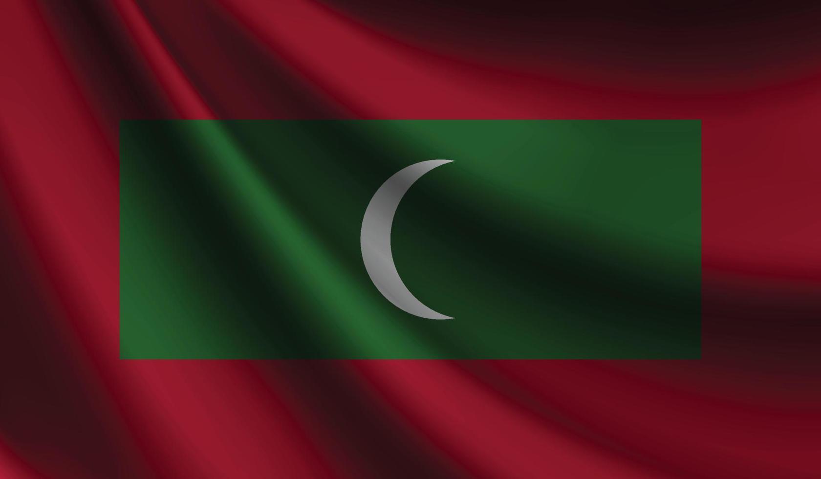 Maldiven vlag zwaaien. achtergrond voor patriottisch en nationaal ontwerp vector