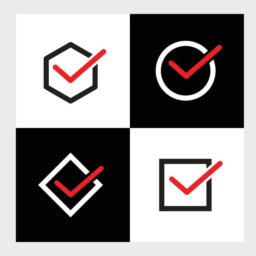 Kruis aan icoon en symbool controleren, voor web ontwerp vector