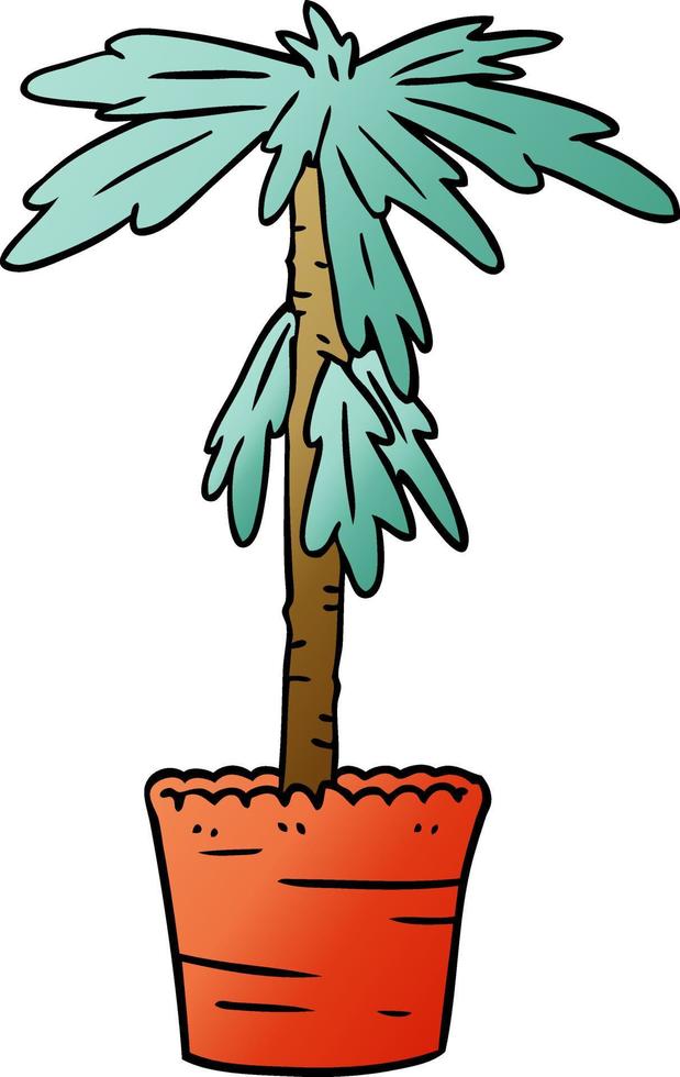 gradiënt cartoon doodle van een kamerplant vector