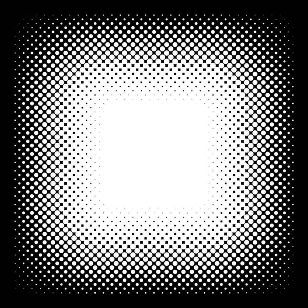 halftone plein kader. stippel vervagen helling plein grens. vector ontwerp element. halftone illustratie