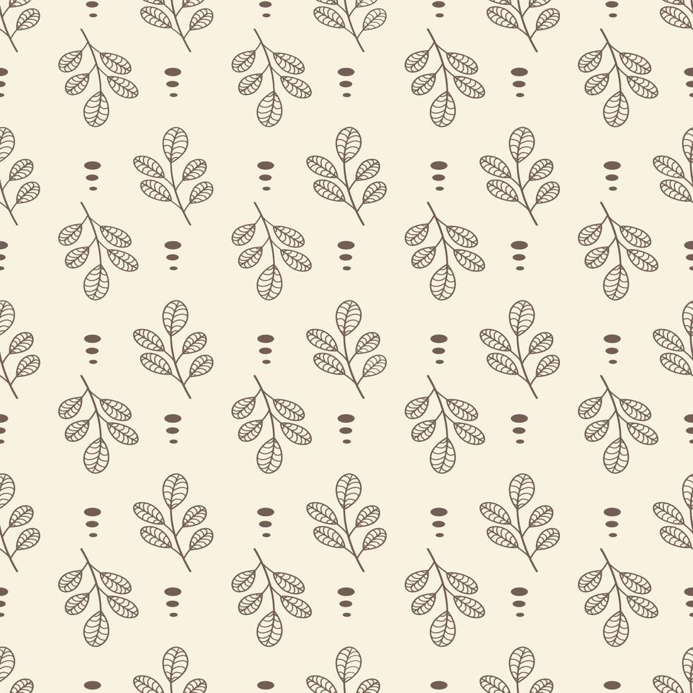 abstract naadloos patroon met bloemen Aan een beige achtergrond. decoratief achtergrond van golvend planten. banier, kleding stof, textiel, verpakking, ontwerp. vector