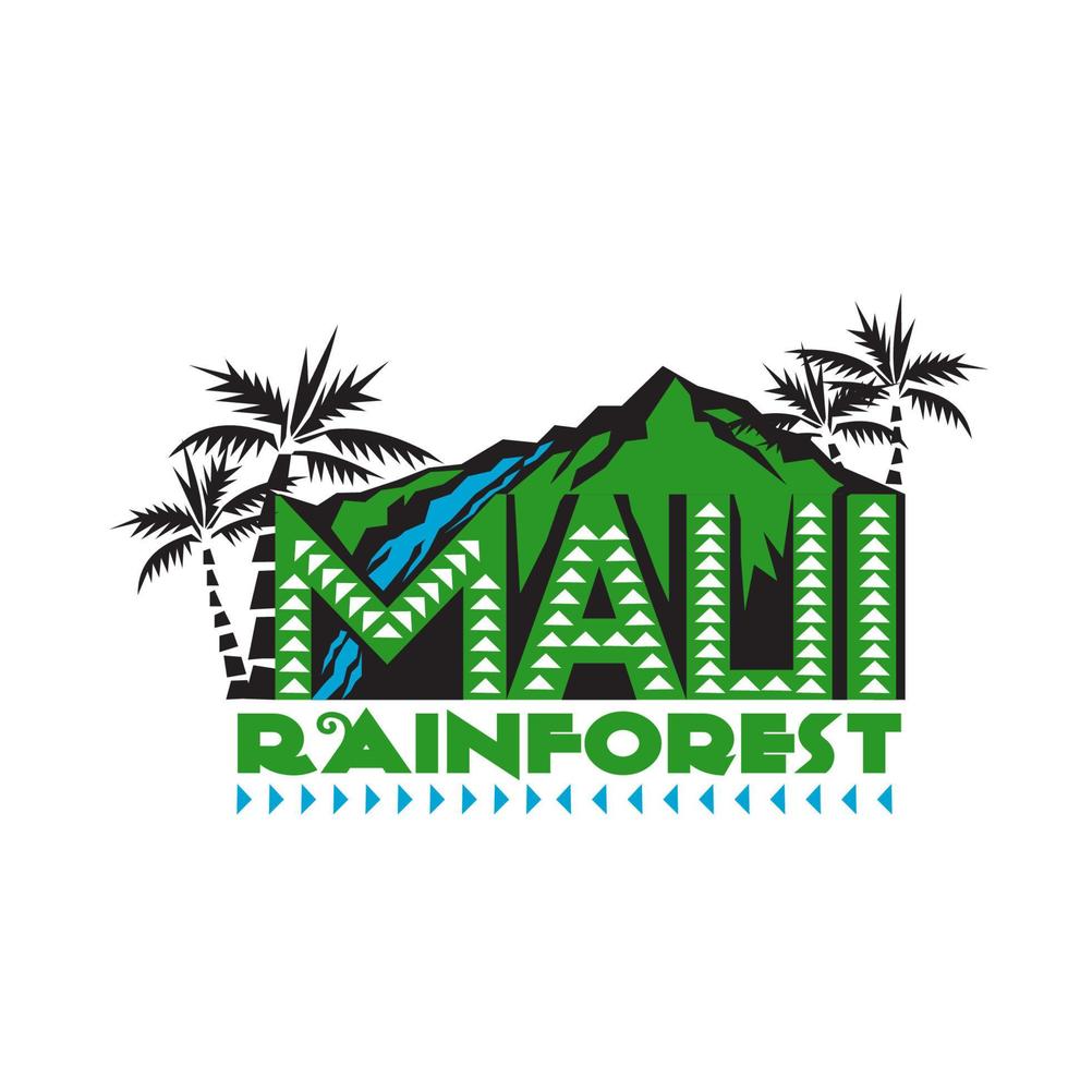 Maui regenwoud retro vector