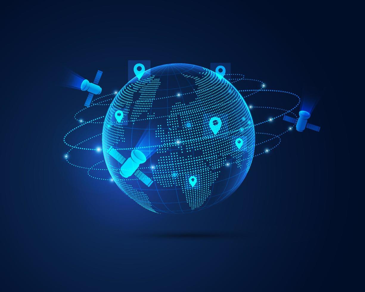 wereldwijde satellietcommunicatie vector