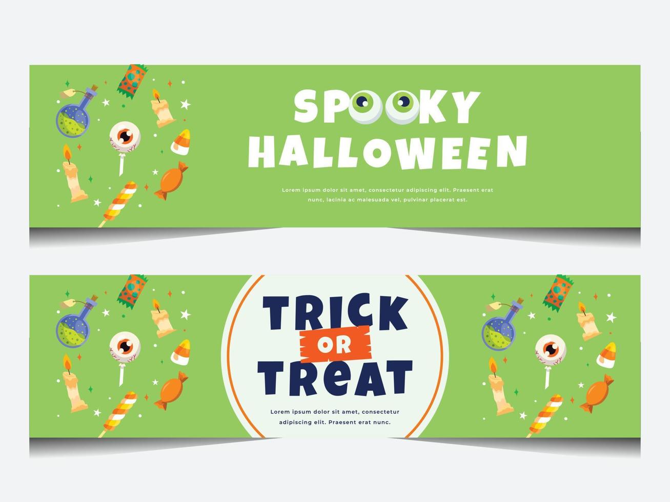 halloween uitverkoop banier met halloween snoepjes vector