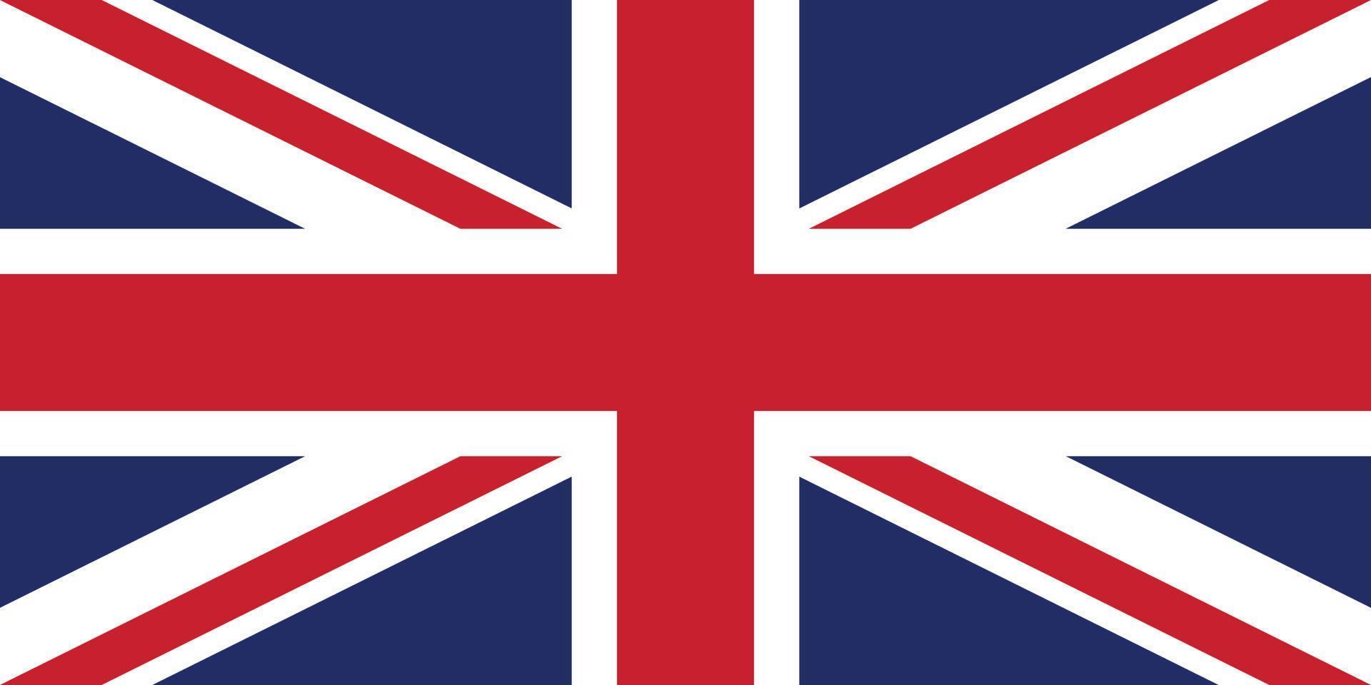 nationaal vlag van Verenigde koninkrijk, uk officieel kleuren en origineel proportie vector illustratie