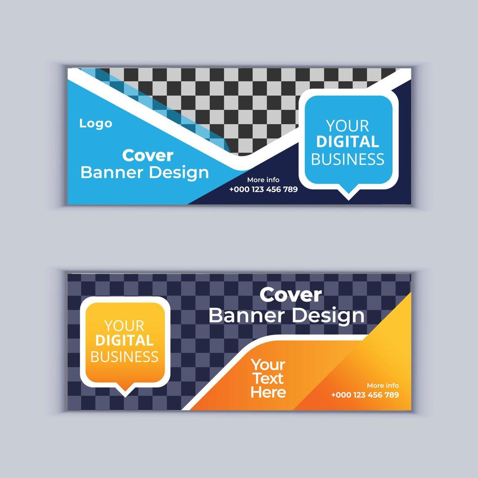 digitaal afzet agentschap banier ontwerp reeks van twee professioneel zakelijke bedrijf banners ontwerp modern Hoes banier lay-out sjabloon vector