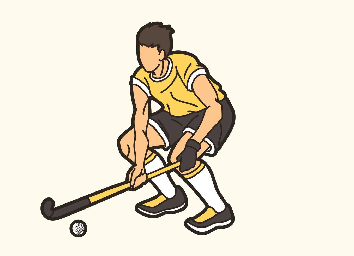 veld- hockey sport speler vector