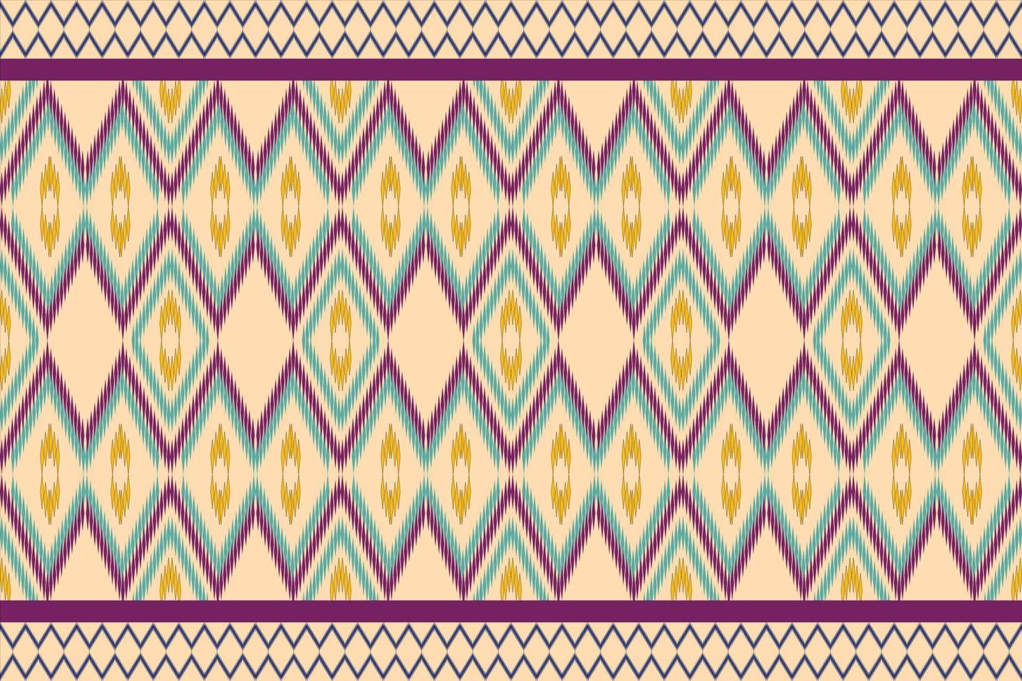 meetkundig etnisch naadloos patroon ikat kunst borduurwerk stijl ontwerp voor behang, achtergrond, kleding stof, gordijn, tapijt, kleding, inpakken. vector