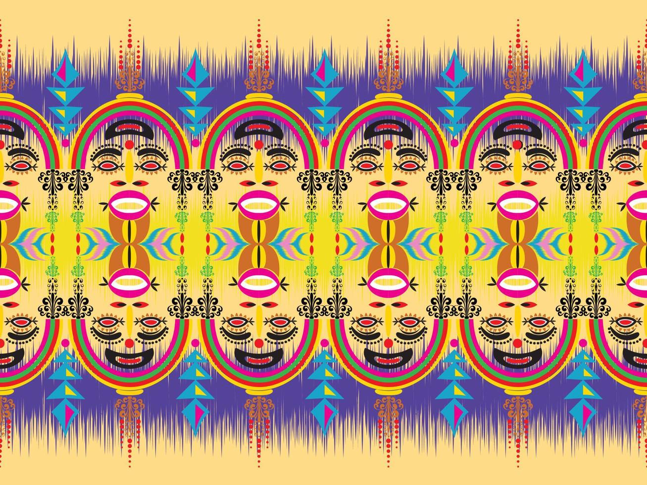 traditioneel etnisch meetkundig patroon achtergrond ontwerp voor achtergronden tapijt behang kleren inpakken kleding stof naadloos borduurwerk stijl vector illustratie