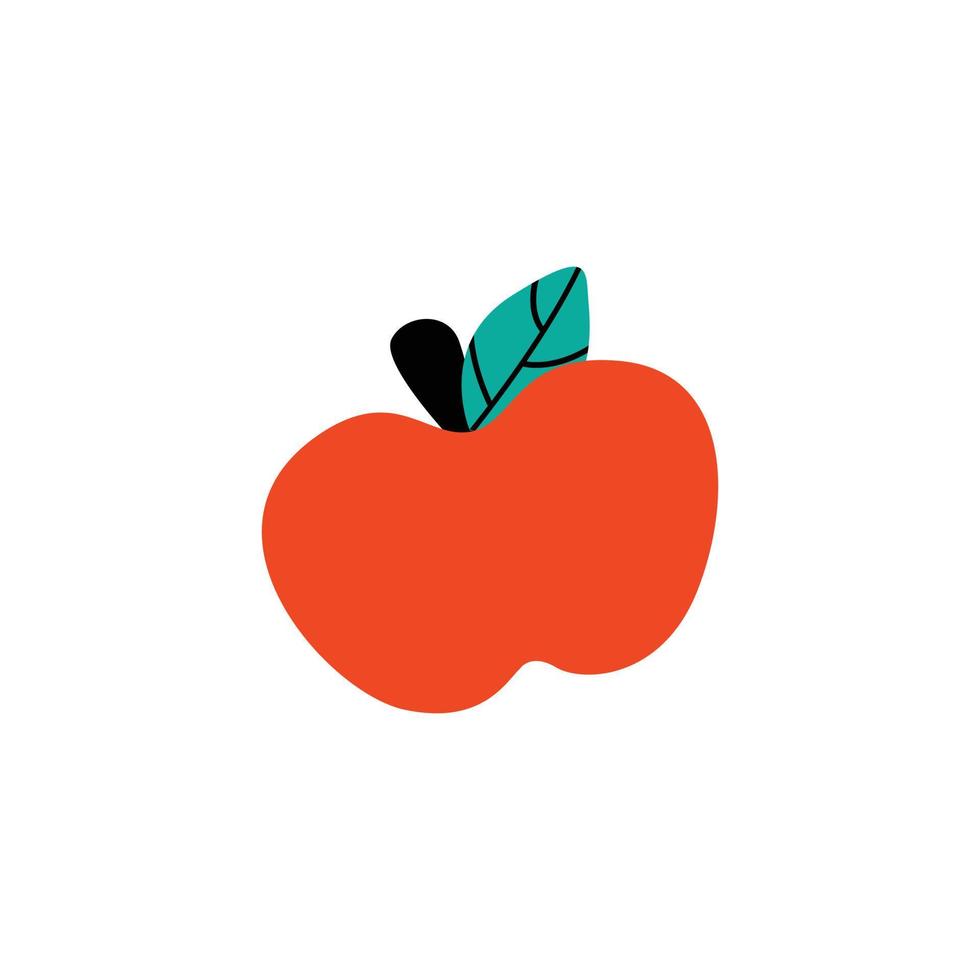 rood appel. school- fruit, eten voedsel. tijd naar school. kinderen schattig schrijfbehoeften onderwerpen. terug naar school, wetenschap, middelbare school, opleiding, studie vector