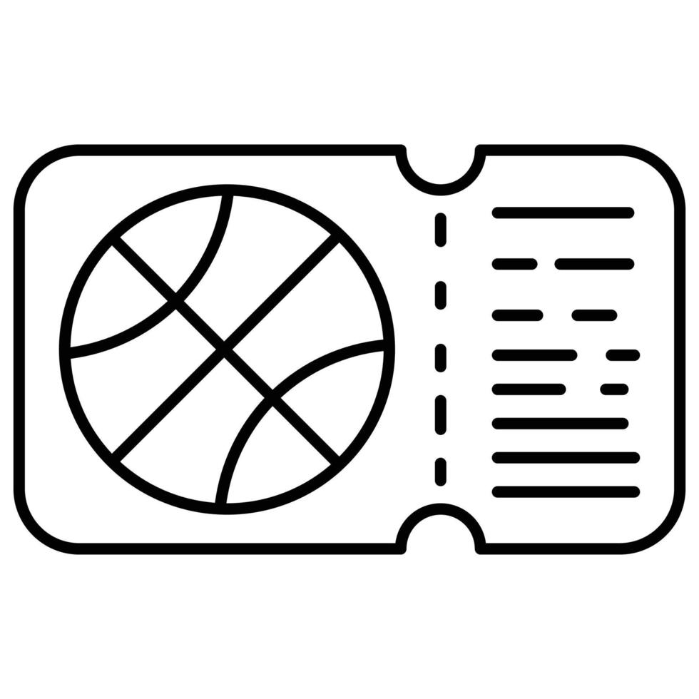 ticket icoon, basketbal thema vector