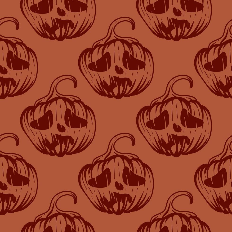 pompoen hoofden voor halloween naadloos patroon vector