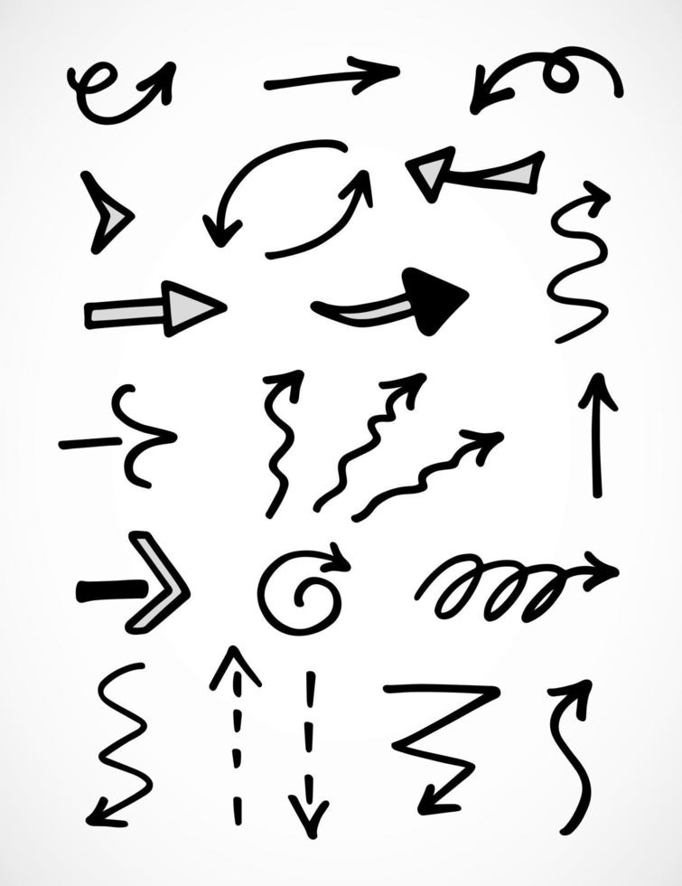 vector set handgetekende pijlen, elementen voor presentatie