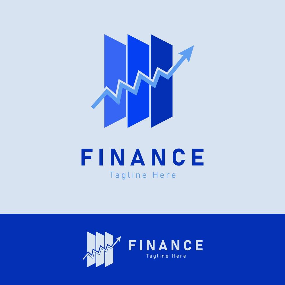 financiën diagram en pijl logo vector