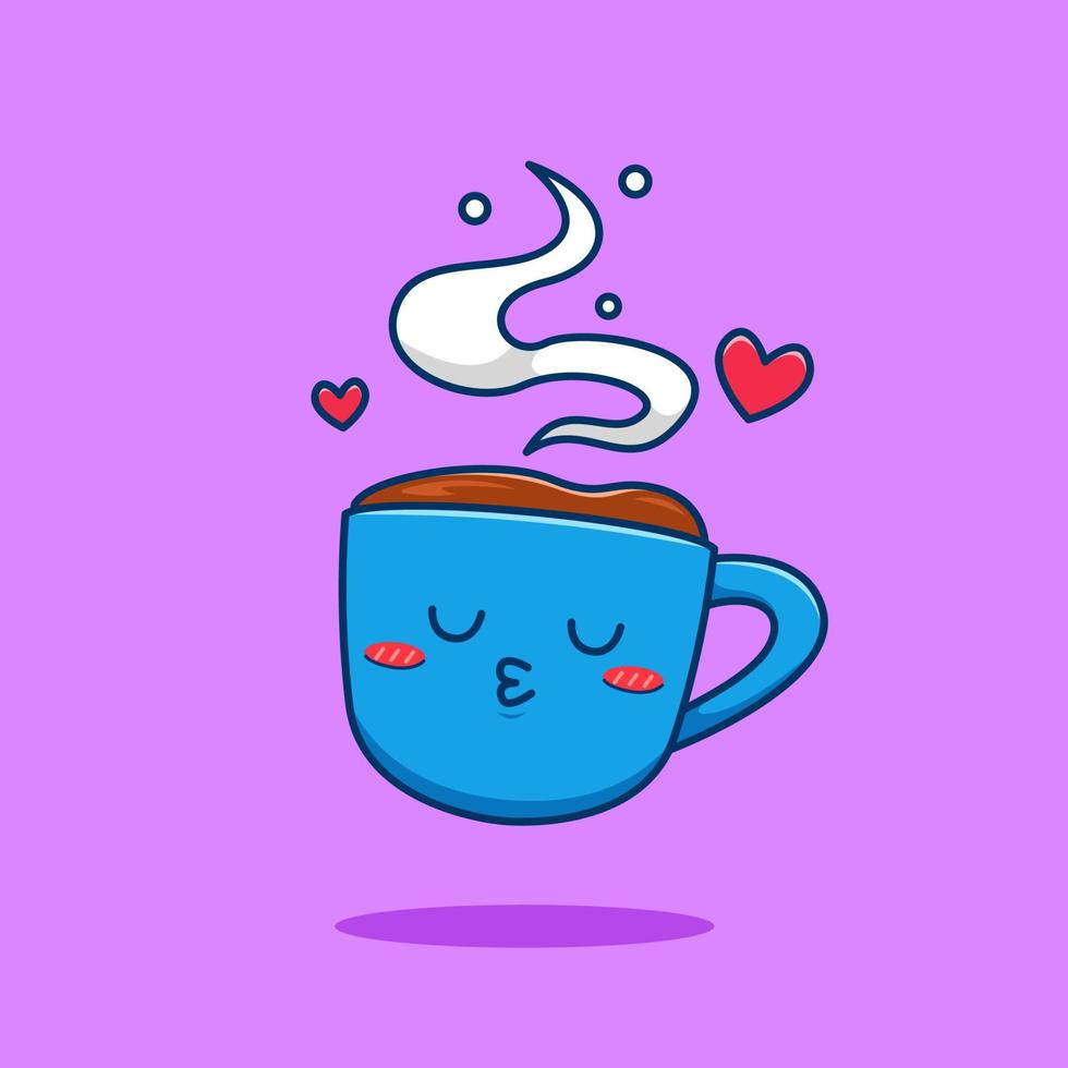 schattig chocola of koffie mok karakter tekenfilm mascotte vector illustratie