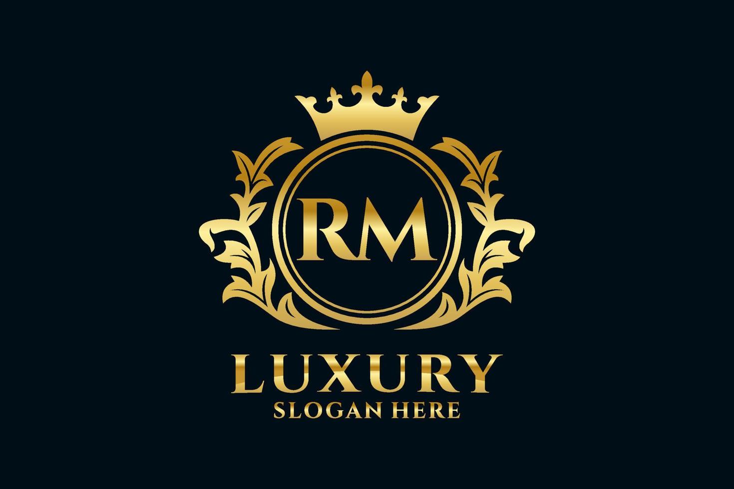 eerste rm brief Koninklijk luxe logo sjabloon in vector kunst voor luxueus branding projecten en andere vector illustratie.