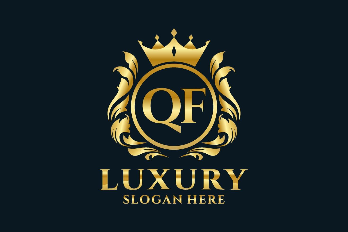 eerste qf brief Koninklijk luxe logo sjabloon in vector kunst voor luxueus branding projecten en andere vector illustratie.