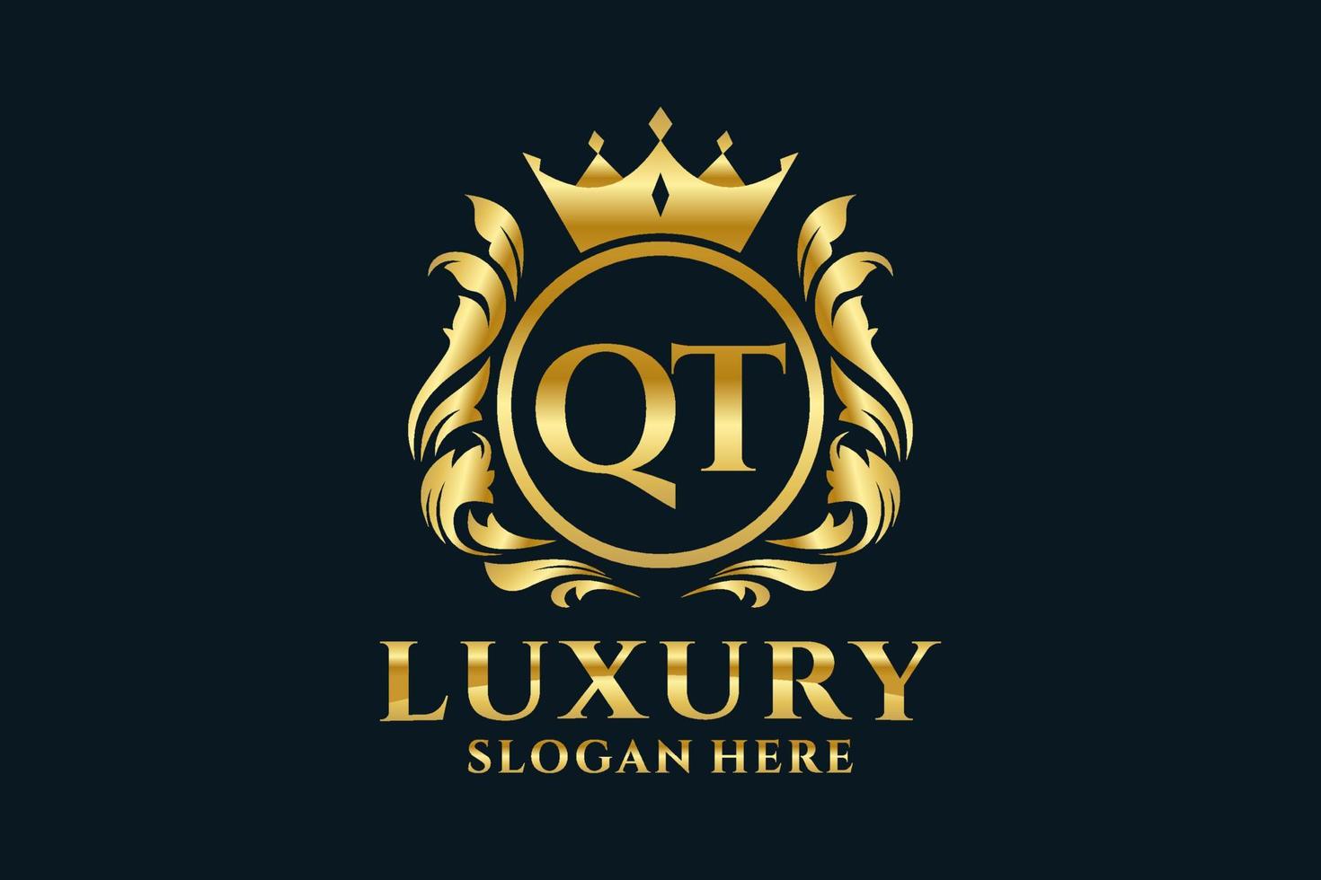 eerste qt brief Koninklijk luxe logo sjabloon in vector kunst voor luxueus branding projecten en andere vector illustratie.