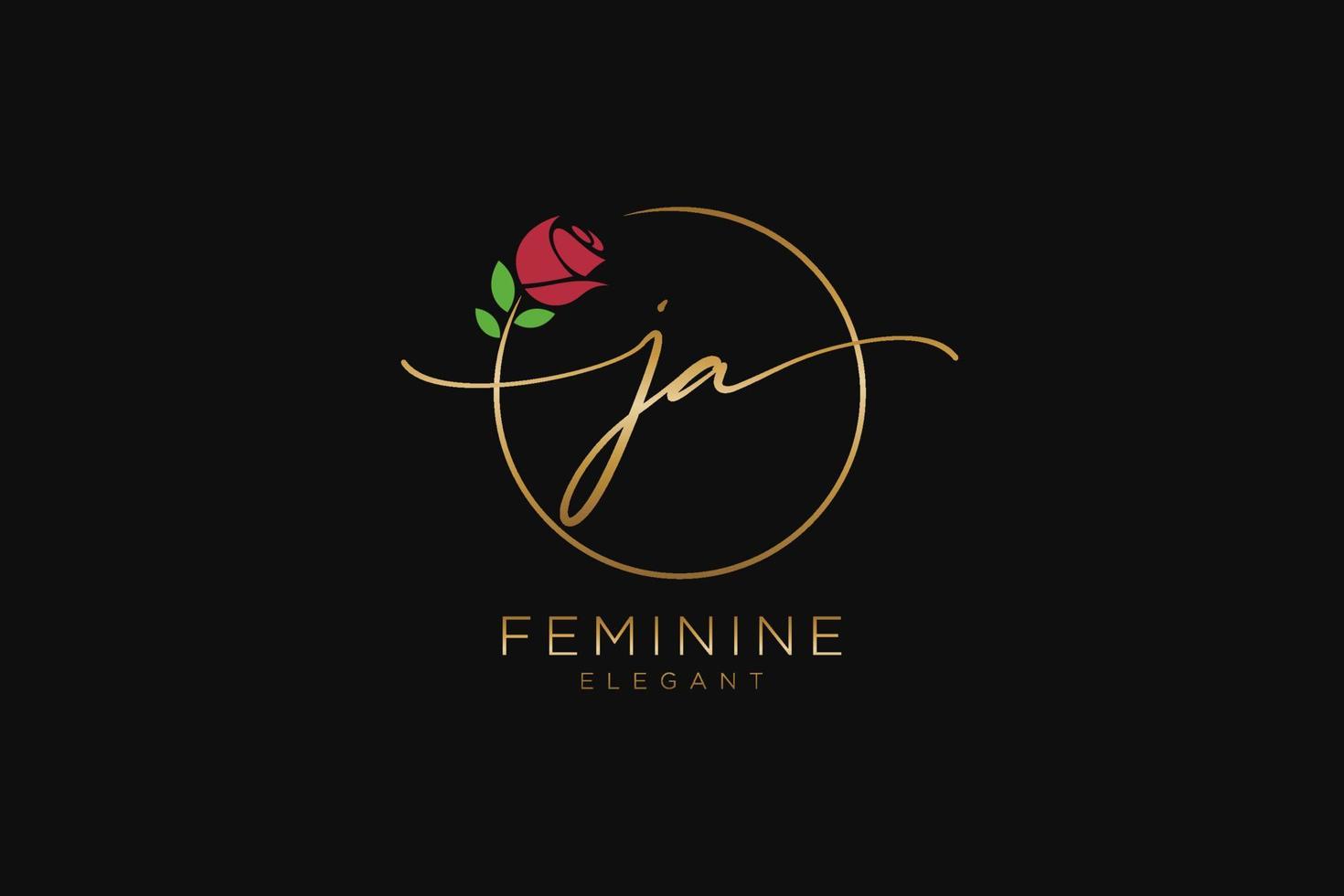 eerste ja vrouwelijk logo schoonheid monogram en elegant logo ontwerp, handschrift logo van eerste handtekening, bruiloft, mode, bloemen en botanisch met creatief sjabloon. vector