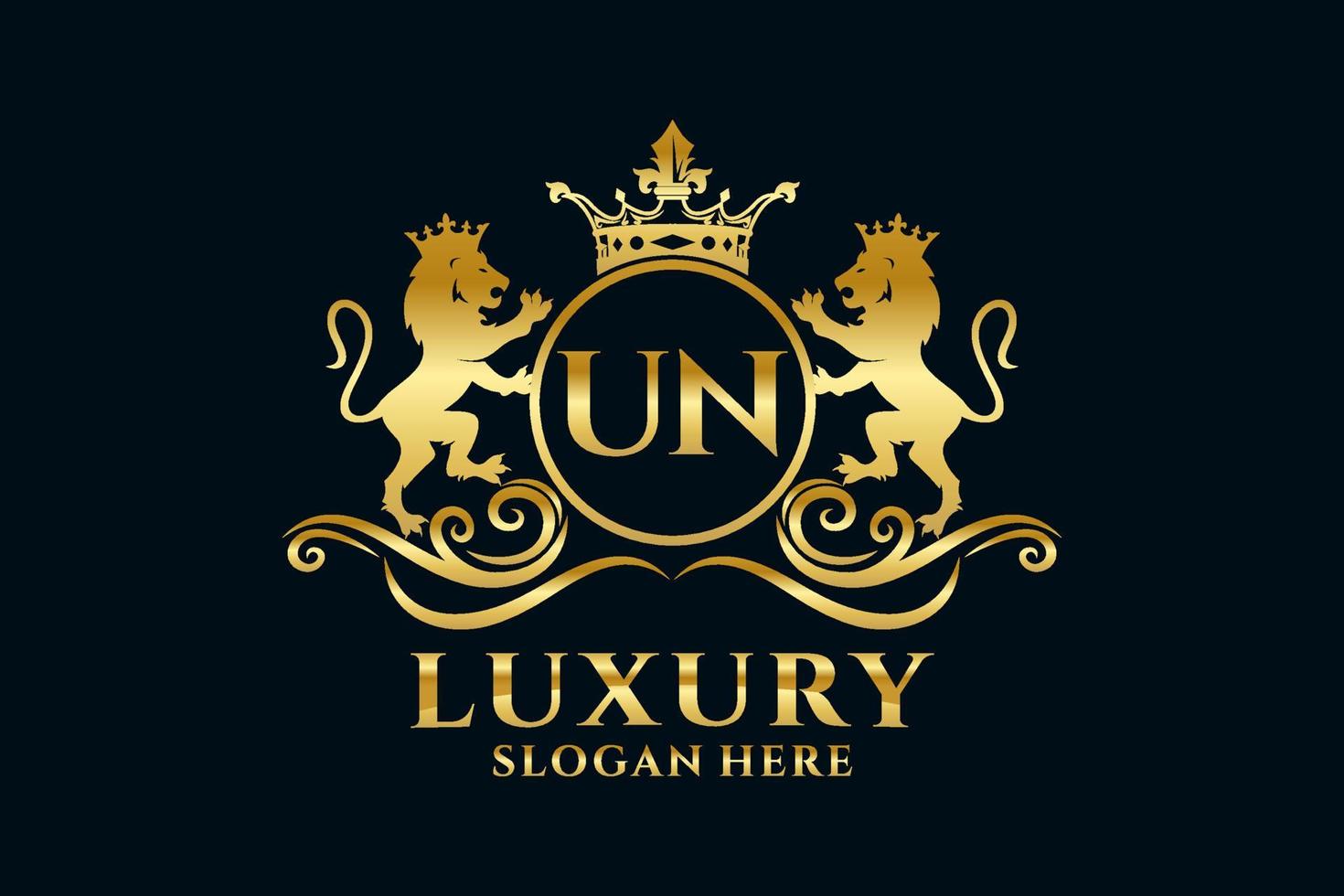 eerste un brief leeuw Koninklijk luxe logo sjabloon in vector kunst voor luxueus branding projecten en andere vector illustratie.