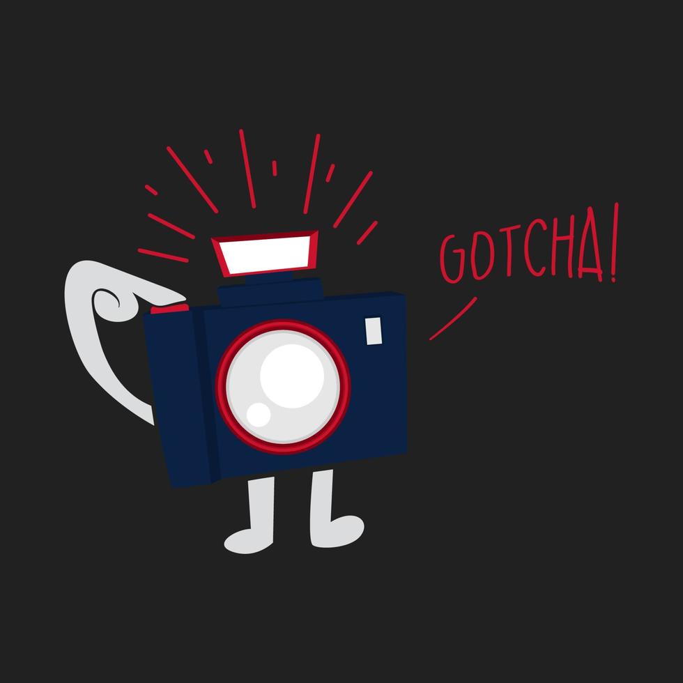 spiegelloos camera vlak grappig tekenfilm illustratie mascotte karakter vector