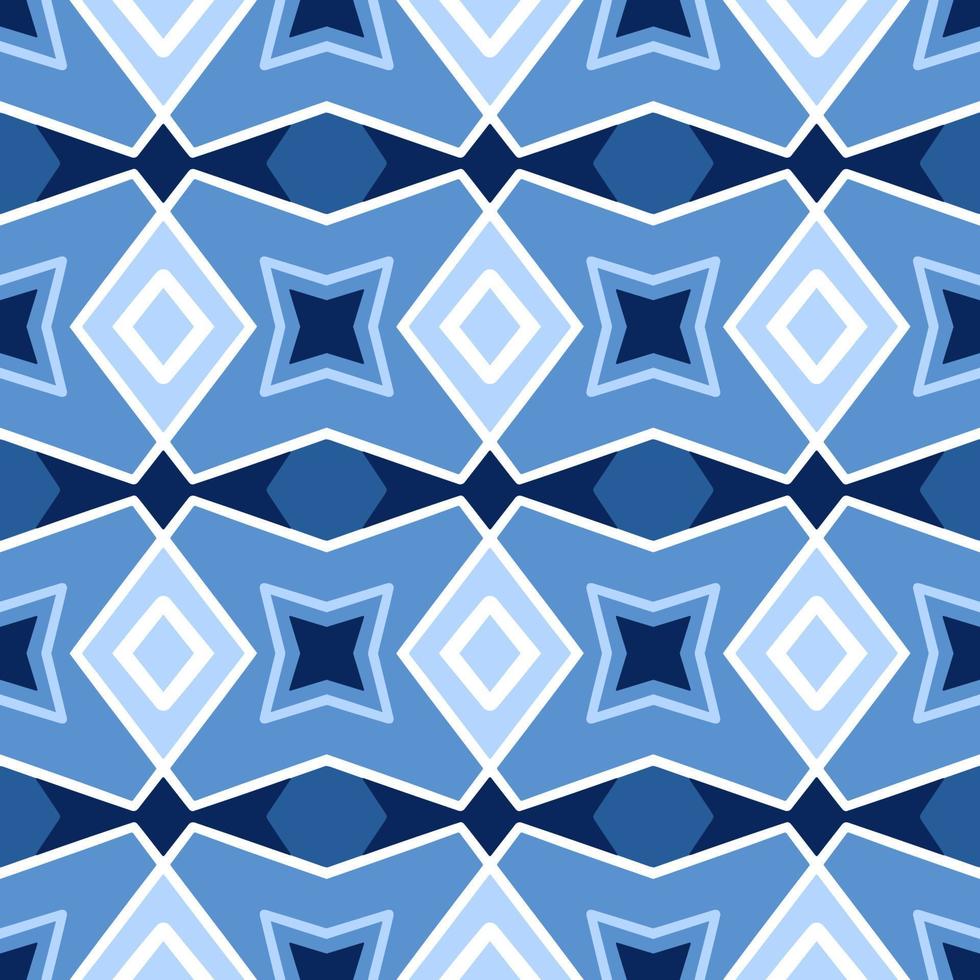 blauw meetkundig naadloos patroon met tribal vorm geven aan. patroon ontworpen in ikat, azteeks, marokkaans, Thais, luxe Arabisch stijl. ideaal voor kleding stof kledingstuk, keramiek, behang. vector illustratie.