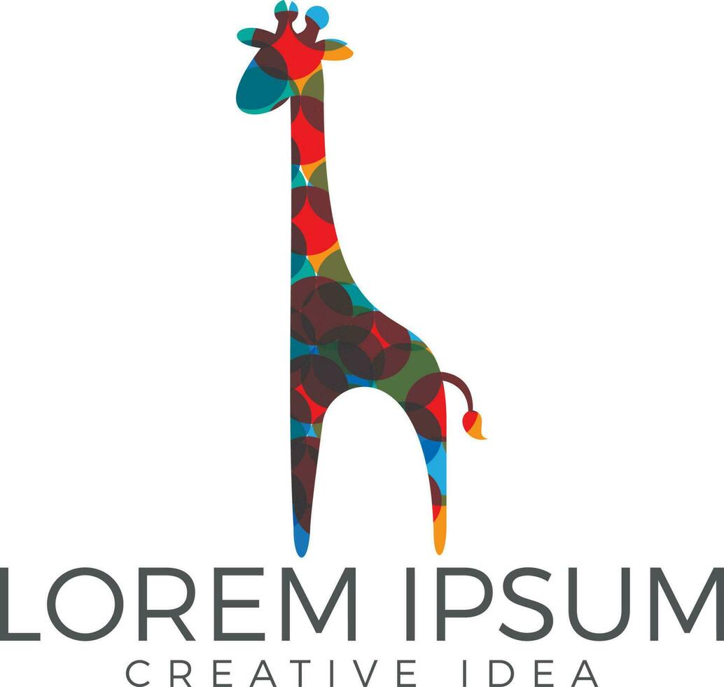 giraffe logo ontwerp. creatief dier logo. vector