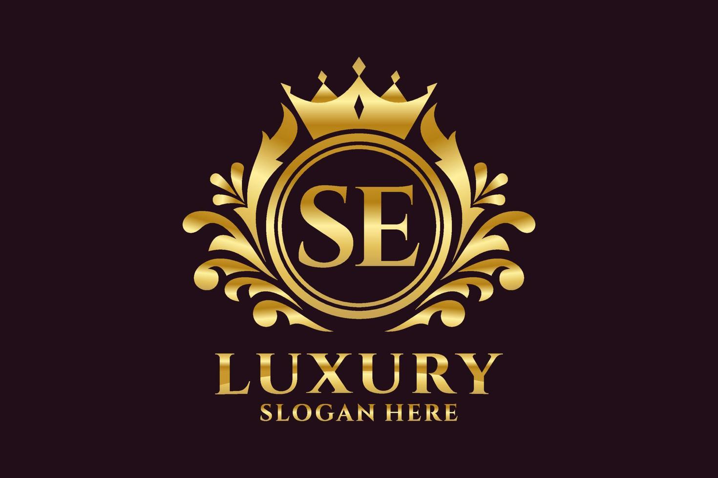 eerste se brief Koninklijk luxe logo sjabloon in vector kunst voor luxueus branding projecten en andere vector illustratie.