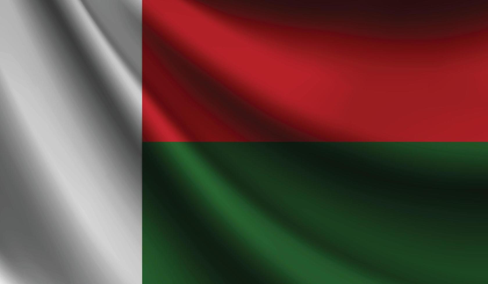 madagascar vlag zwaaien. achtergrond voor patriottisch en nationaal ontwerp vector