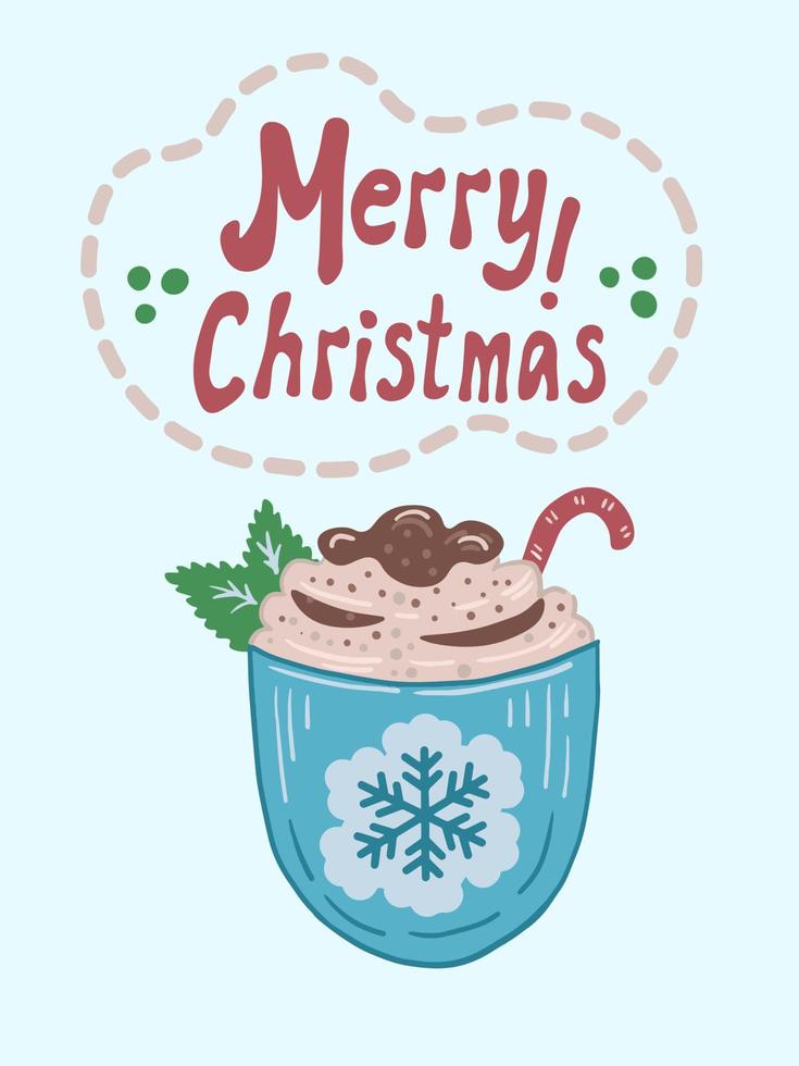 knus Kerstmis vector illustratie met kop van koffie