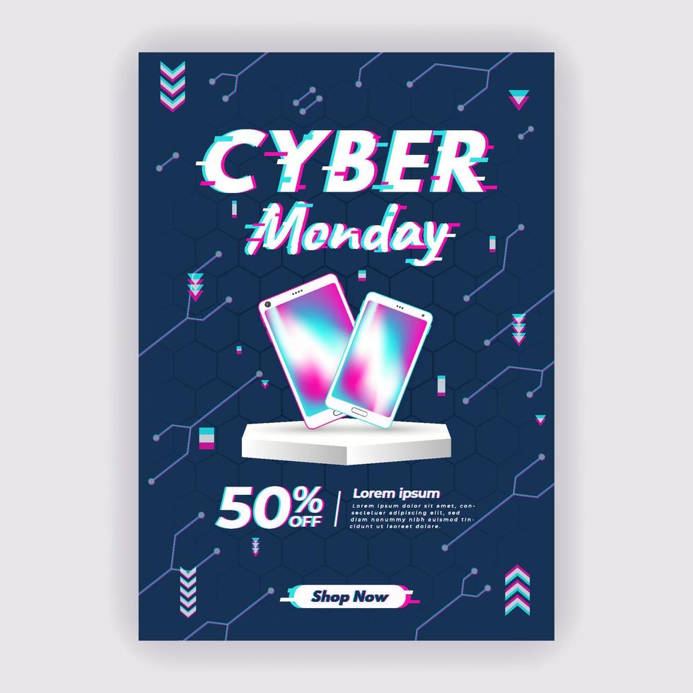 apparaatje promo Aan cyber maandag uitverkoop poster sjabloon vector