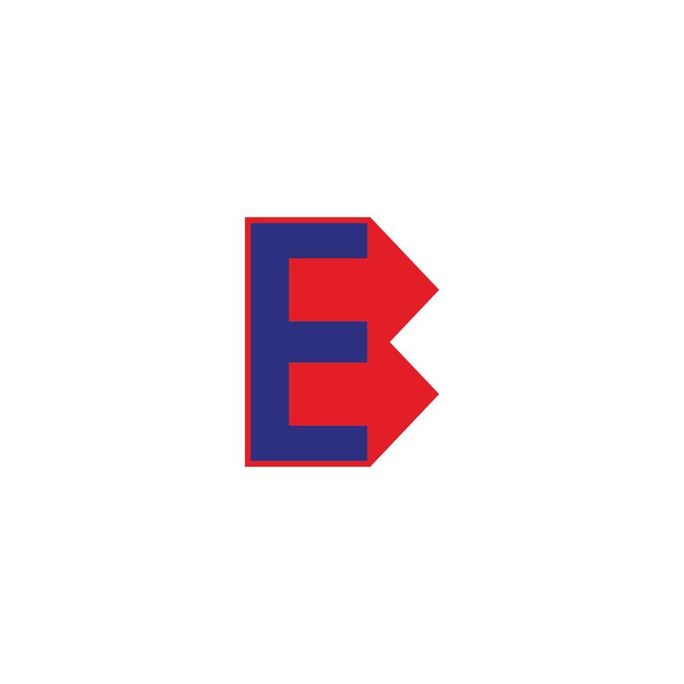 abstract brief e pijlen meetkundig kleurrijk logo vector