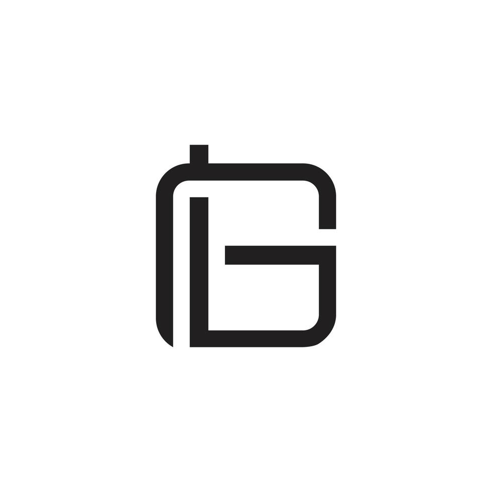 brief rg plein gekoppeld meetkundig logo vector