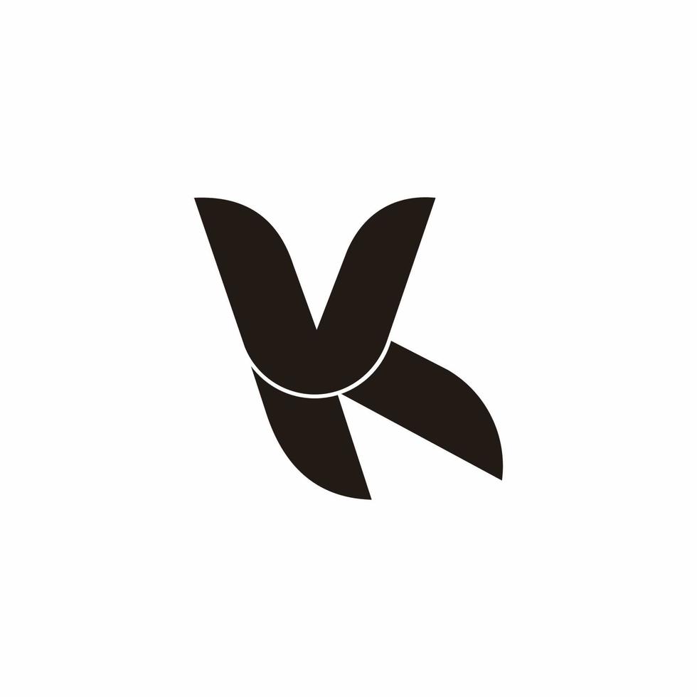 brief vk gemakkelijk gekoppeld curves meetkundig logo vector