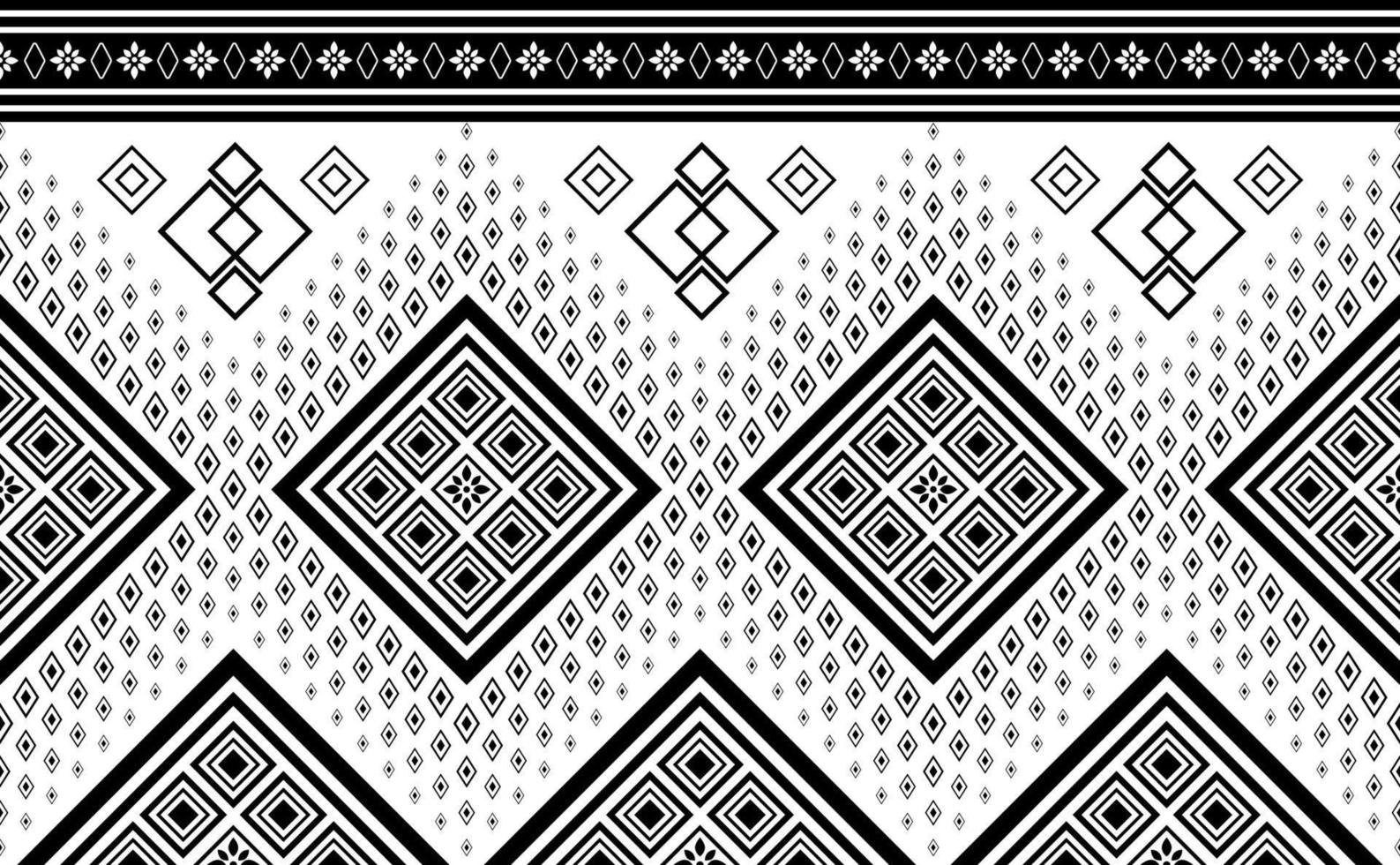 etnisch patroon vector, tribal motief ontwerp, abstract naadloos meetkundig achtergrond, grafisch kleding stof zwart en wit vector
