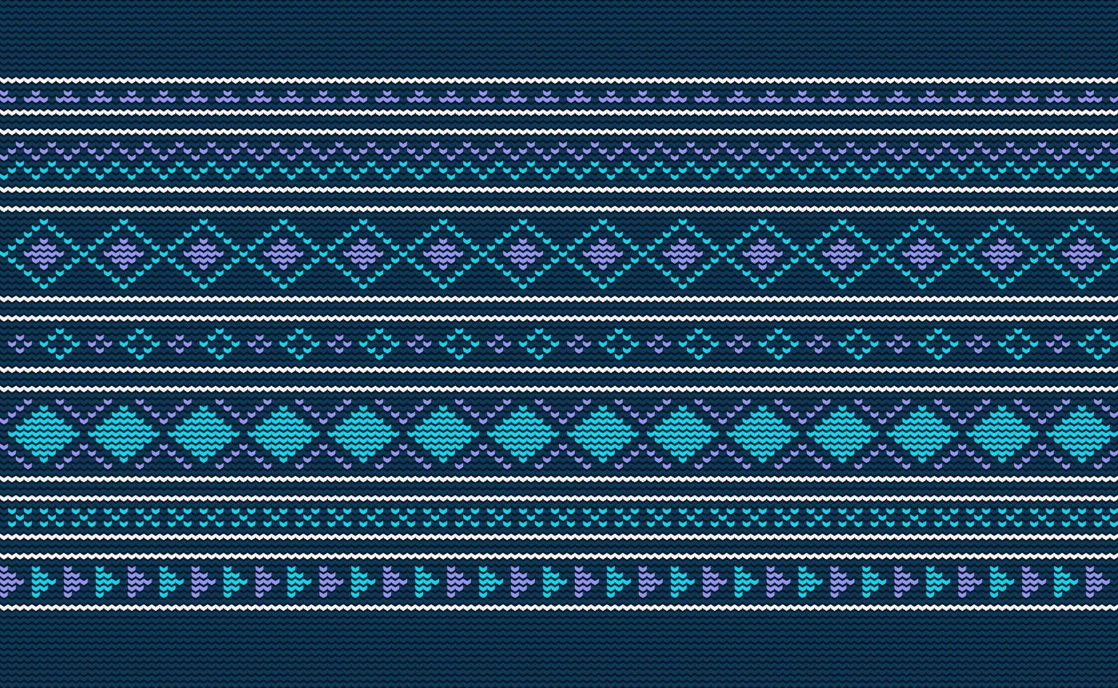blauw en Purper gebreid patroon vector, plein borduurwerk antiek achtergrond, driehoek grafisch klassiek wijnoogst vector