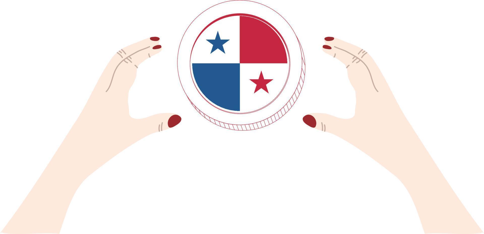 Panama vlag hand- getekend, panamees balboa hand- getrokken vector