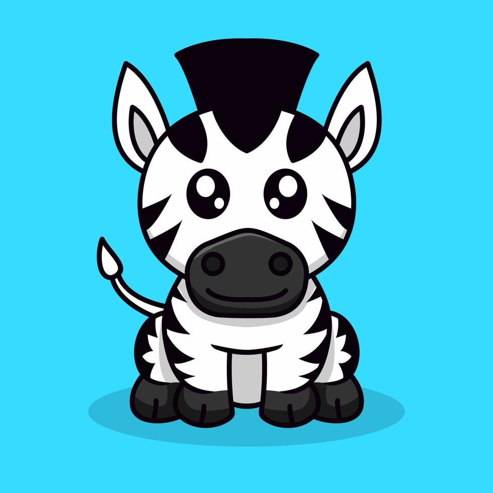 vector illustratie van schattig zebra en chibi dier