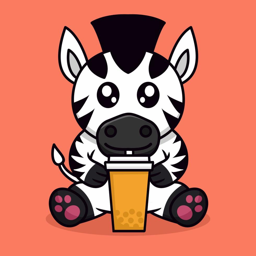 vector illustratie van schattig zebra en chibi dier