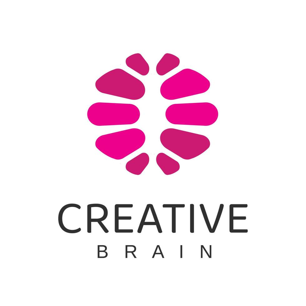 hersenen logo ontwerp sjabloon, slim hersenen illustratie vector