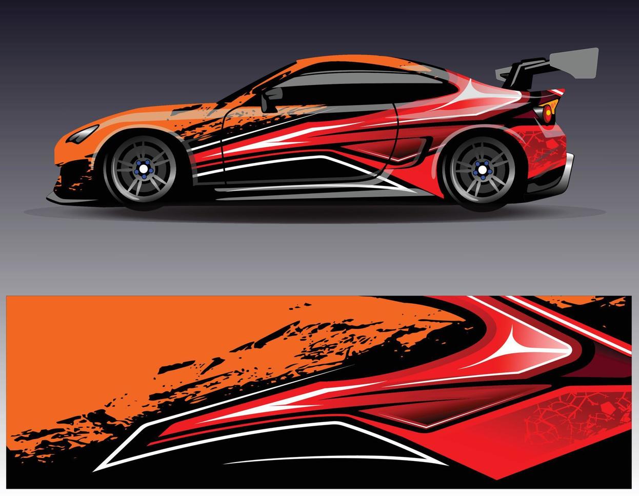 auto wrap ontwerp vector. grafische abstracte streep racen achtergrond kit ontwerpen voor wrap voertuig race auto rally avontuur en livery vector