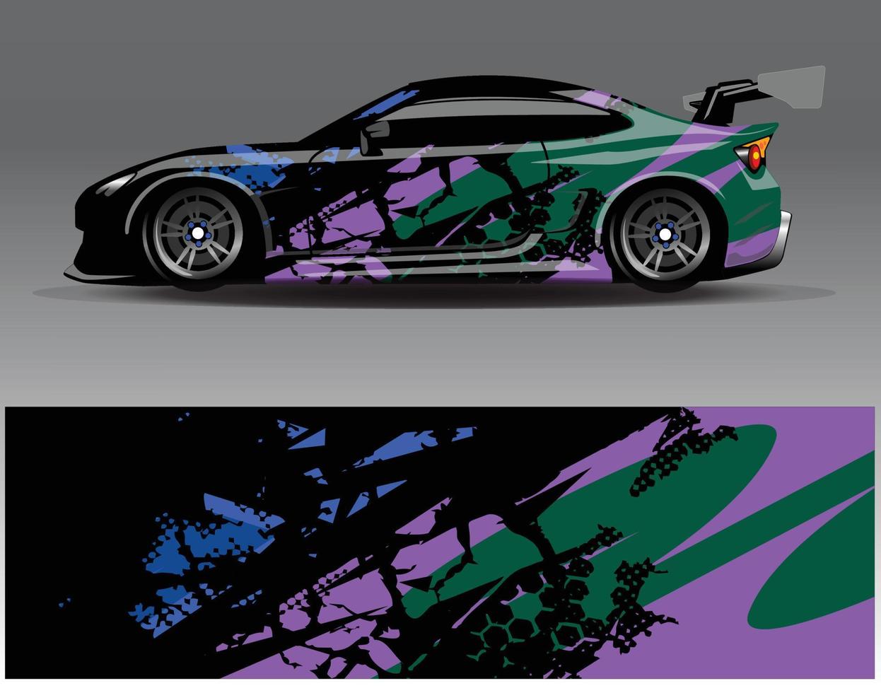 auto wrap ontwerp vector. grafische abstracte streep racen achtergrond kit ontwerpen voor wrap voertuig race auto rally avontuur en livery vector